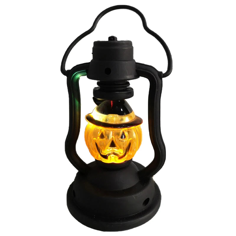 Lanterne LED en forme de crâne de citrouille pour Halloween, accessoire de décoration créatif