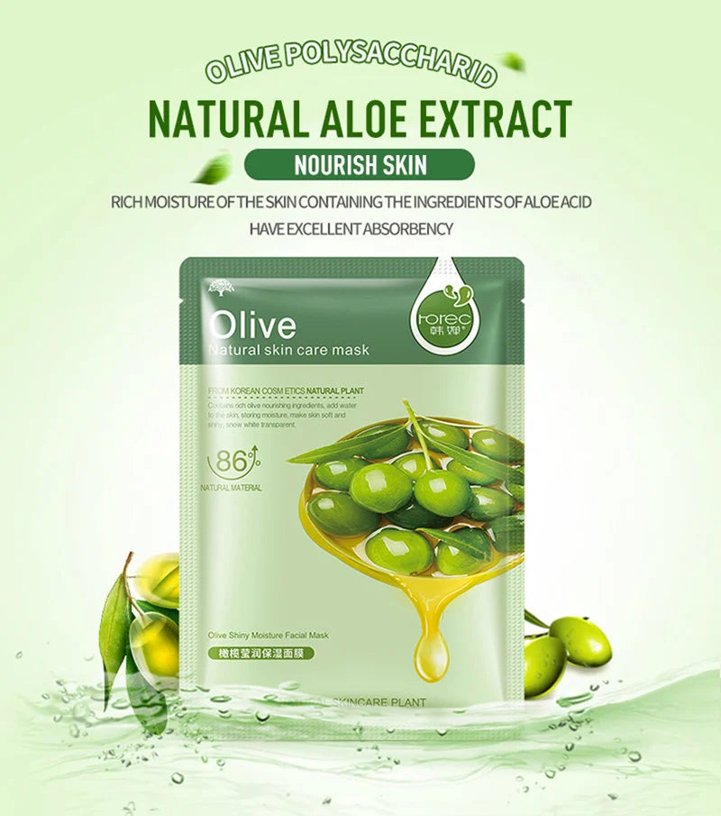 Masque Facial Hydratant aux Fruits et Plantes Naturelles, Soin de la Peau, Contrôle de l'Huile, Myrtille, Concombre, Grenade, Fruit, Efficacité