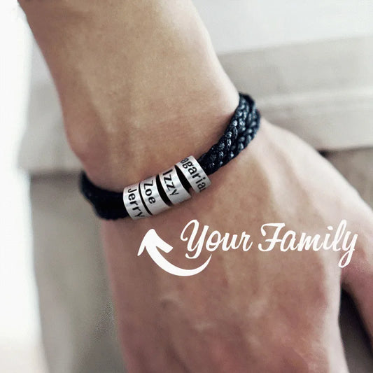 MaiLun 1pc  Customized Names Beads Men Braided Bracelet