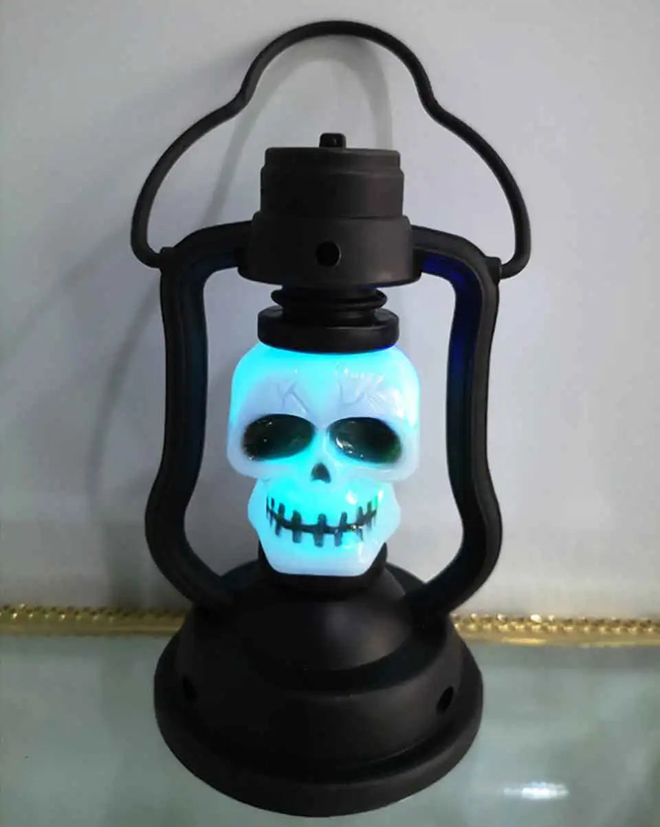 Lanterne LED en forme de crâne de citrouille pour Halloween, accessoire de décoration créatif