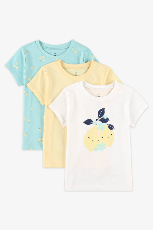 Lot de trois T-shirt manche courte pour petite fille