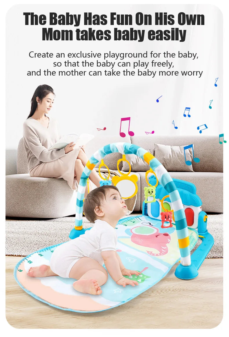 Support de fitness pour bébé, jeu musical, salle de sport, jouets d'activité, piano pour nouveau-né, rampant…