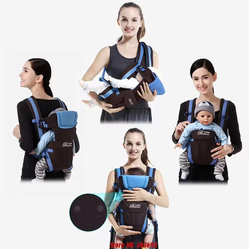 Baby Sling Carrier, 4-in-1 Ergonomic Baby Backpack Carrier, Easily Adjustable Baby Carrier Newborn to Toddler