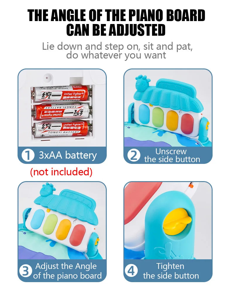 Support de fitness pour bébé, jeu musical, salle de sport, jouets d'activité, piano pour nouveau-né, rampant…