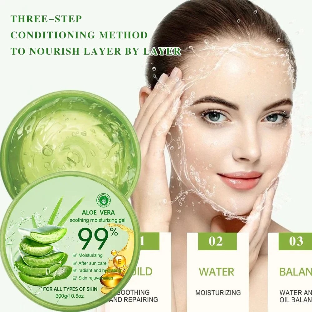 300g hydratant Aloe Vera Gel crème traitement de l'acné crème pour le visage soleil après réparer masque de sommeil soins du visage soins de la peau