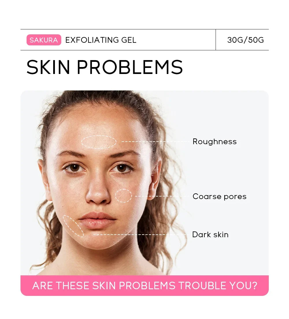 Sakura exfoliant Peeling Gel gommage pour le visage hydratant nourrissant réparation gommages crème pour le visage beauté soins de la peau