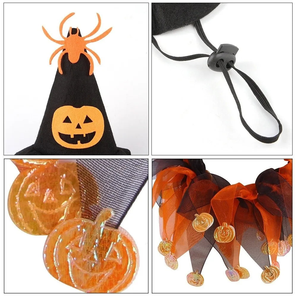 Costume de chat citrouille d'Halloween Kawaii, accessoires de cosplay réglables, col…