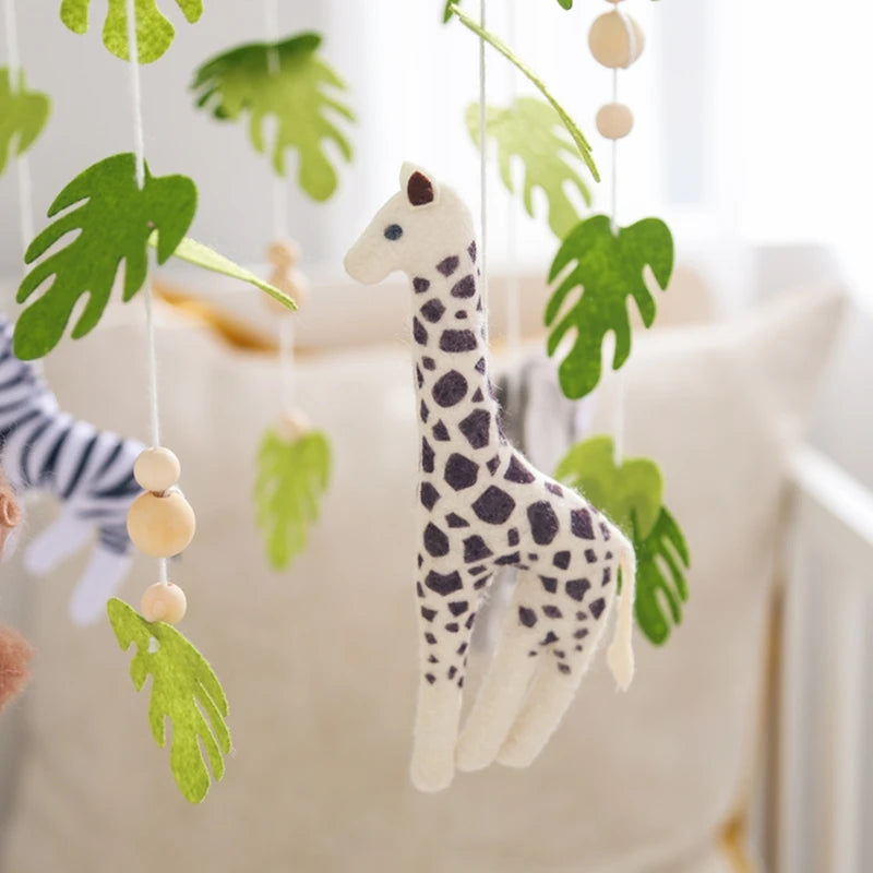 Hochet mobile pour berceau de bébé de 0 à 12 mois, motif animal de la forêt