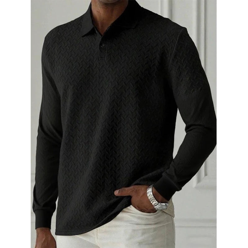 Polo à manches longues pour hommes, vêtements masculins de haute qualité, t-shirt polo de bureau, style business et décontracté, mode masculine.