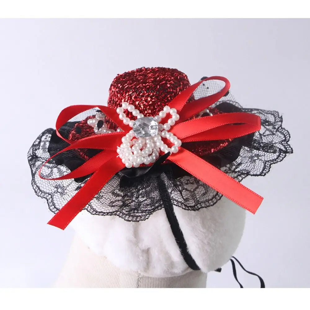 Pet Accessories Adjustable Pet Halloween Hat Sequin Elastic Band Cat Cosplay Hat British Style Pet Decorative Hat Pet Party