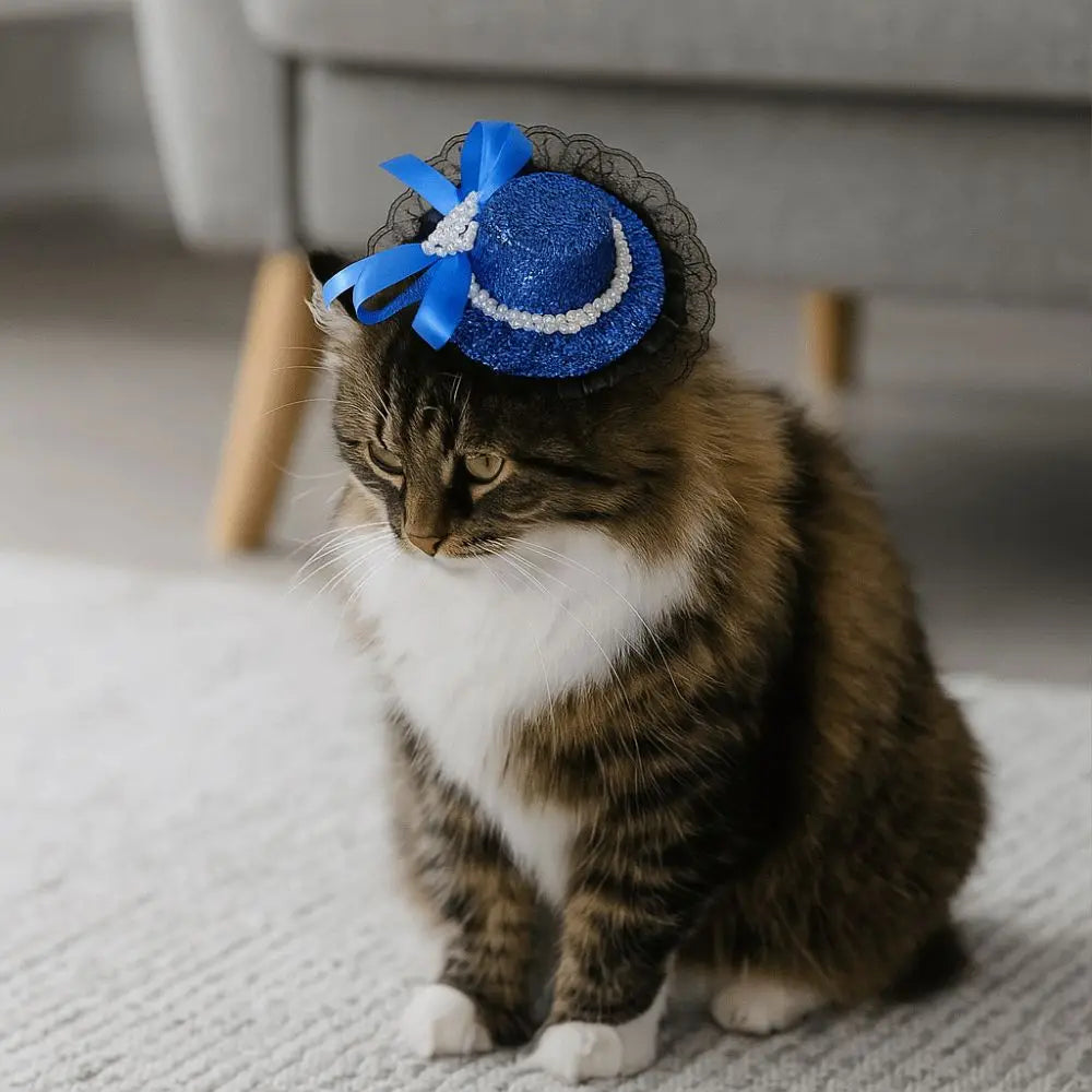 Pet Accessories Adjustable Pet Halloween Hat Sequin Elastic Band Cat Cosplay Hat British Style Pet Decorative Hat Pet Party