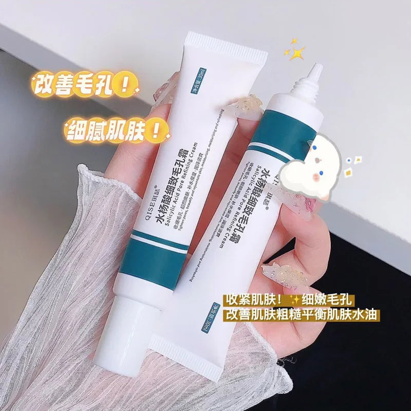 Crème rétrécissante pour les pores à l'acide salicylique, élimine les grands Pores, sérum, élimine les points noirs, répare l'acné, raffermissement, soins pour la peau, cosmétiques