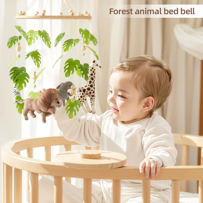 Hochet mobile pour berceau de bébé de 0 à 12 mois, motif animal de la forêt