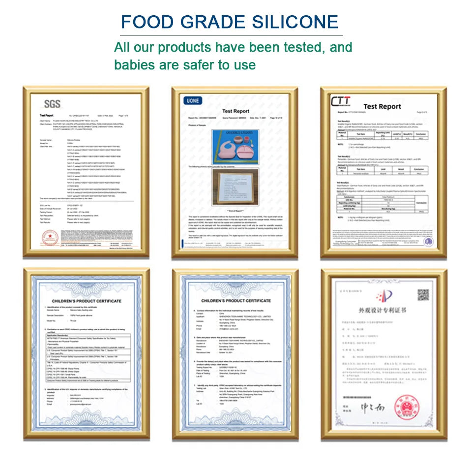 Ensemble de Vaisselle Personnalisé pour Bébé - Set Silicone 8 Pièces avec Nom Gravé - Sans BPA