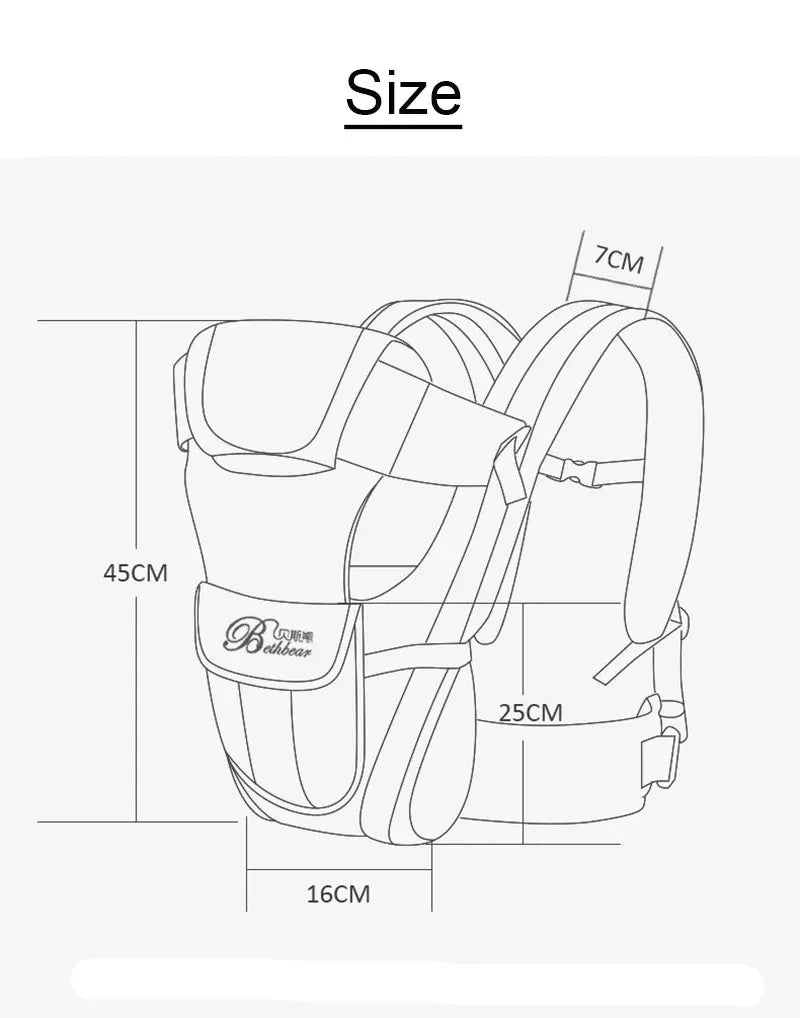 Baby Sling Carrier, 4-in-1 Ergonomic Baby Backpack Carrier, Easily Adjustable Baby Carrier Newborn to Toddler
