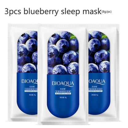 Masque Facial Hydratant aux Fruits et Plantes Naturelles, Soin de la Peau, Contrôle de l'Huile, Myrtille, Concombre, Grenade, Fruit, Efficacité