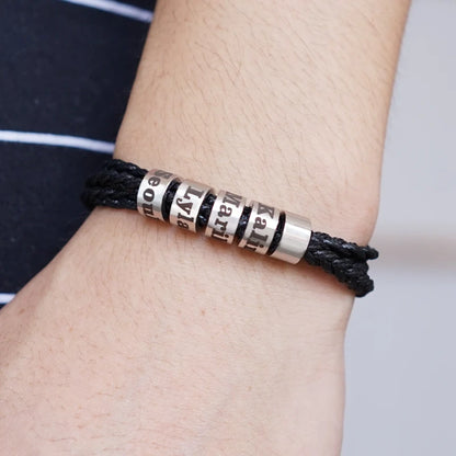 MaiLun 1pc  Customized Names Beads Men Braided Bracelet