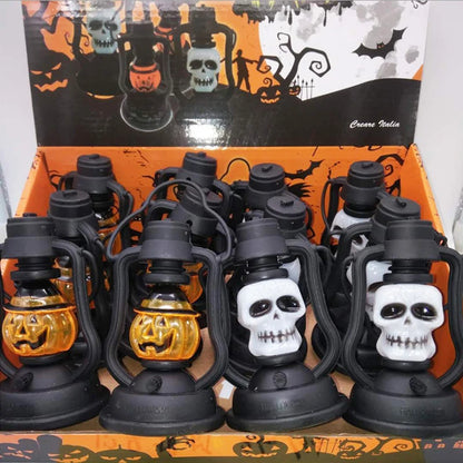 Lanterne LED en forme de crâne de citrouille pour Halloween, accessoire de décoration créatif