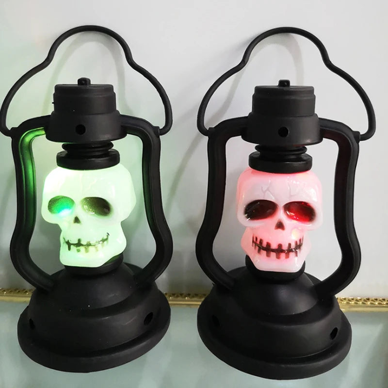 Lanterne LED en forme de crâne de citrouille pour Halloween, accessoire de décoration créatif