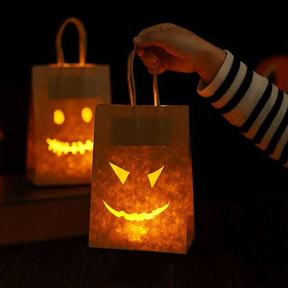 Sac en papier citrouille Halloween creux style aléatoire sac d'emballage lumineux