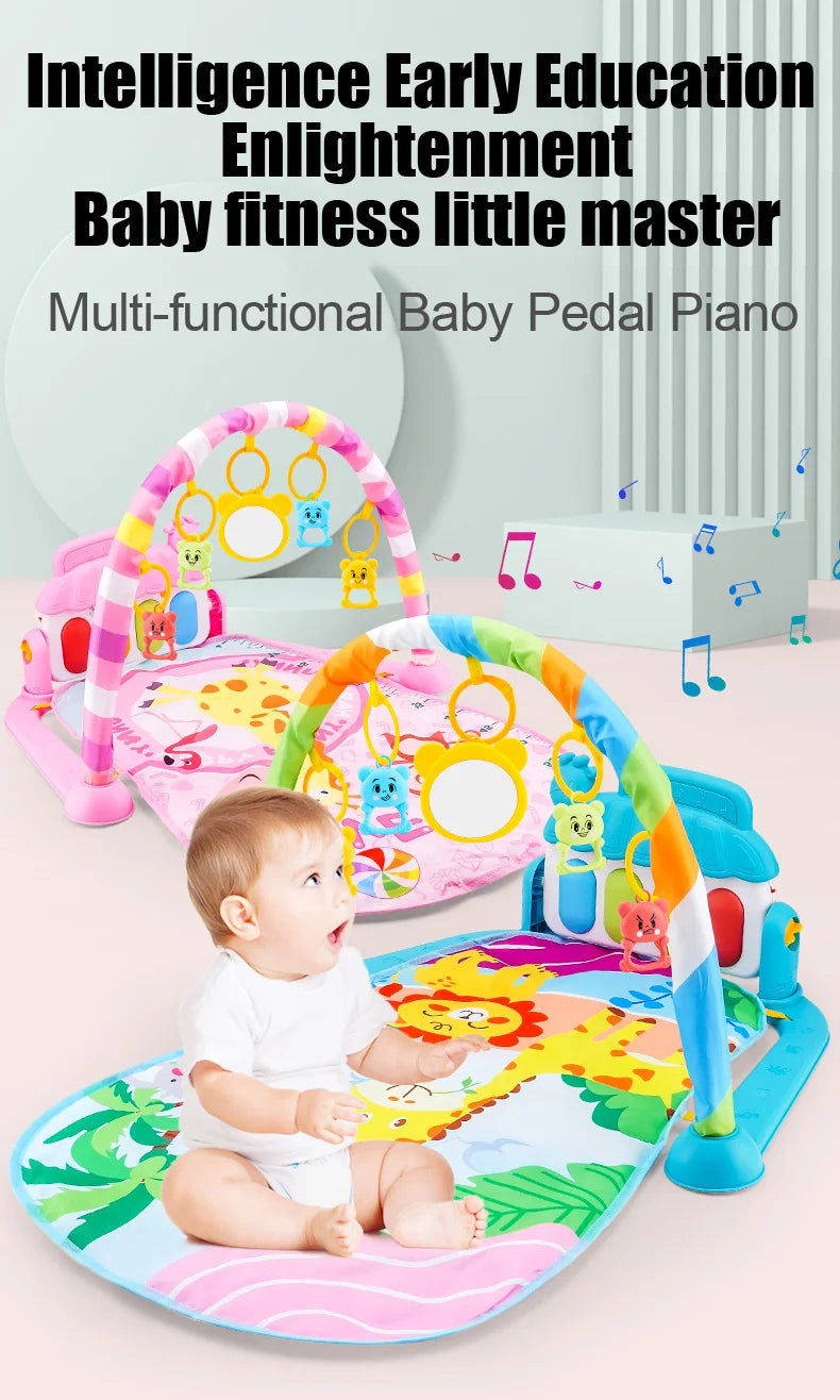 Support de fitness pour bébé, jeu musical, salle de sport, jouets d'activité, piano pour nouveau-né, rampant…