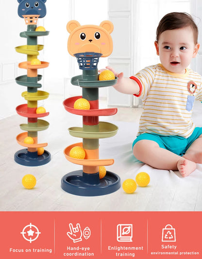 Jouets Montessori pour bébé de 0 à 12, 24 et 36 mois, piste roulante, balle...