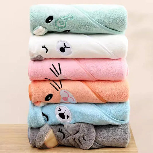 Serviette de bain mignonne pour bébé, serviette douce et absorbante, emmaillotage pour nouveau-né