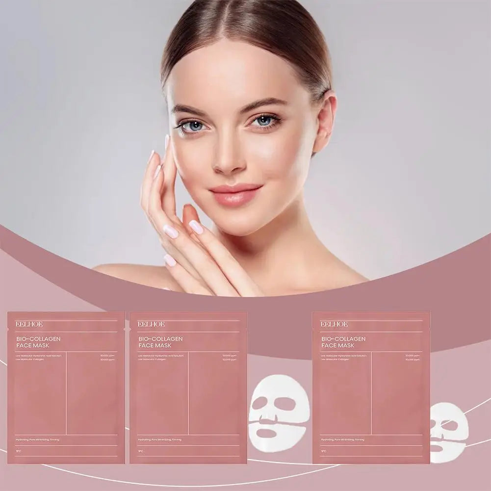 Masque Visage Bio au Collagène (1/5/10 pièces) - Resserre les Pores, Hydratation Profonde, Masque de Nuit Hydratant, Rafraîchissant et Éclaircissant pour le Soin du Visage