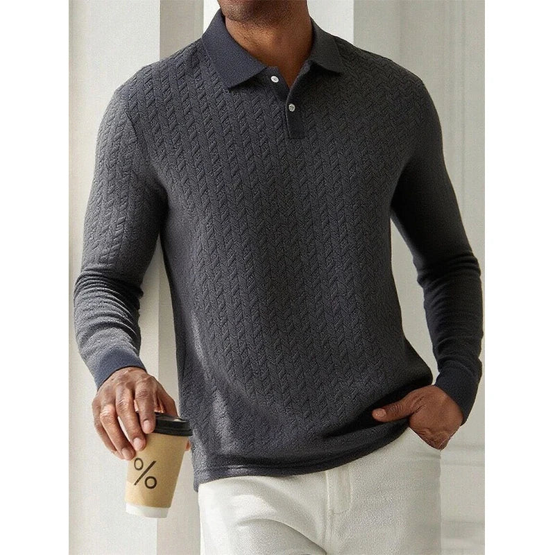 Polo à manches longues pour hommes, vêtements masculins de haute qualité, t-shirt polo de bureau, style business et décontracté, mode masculine.