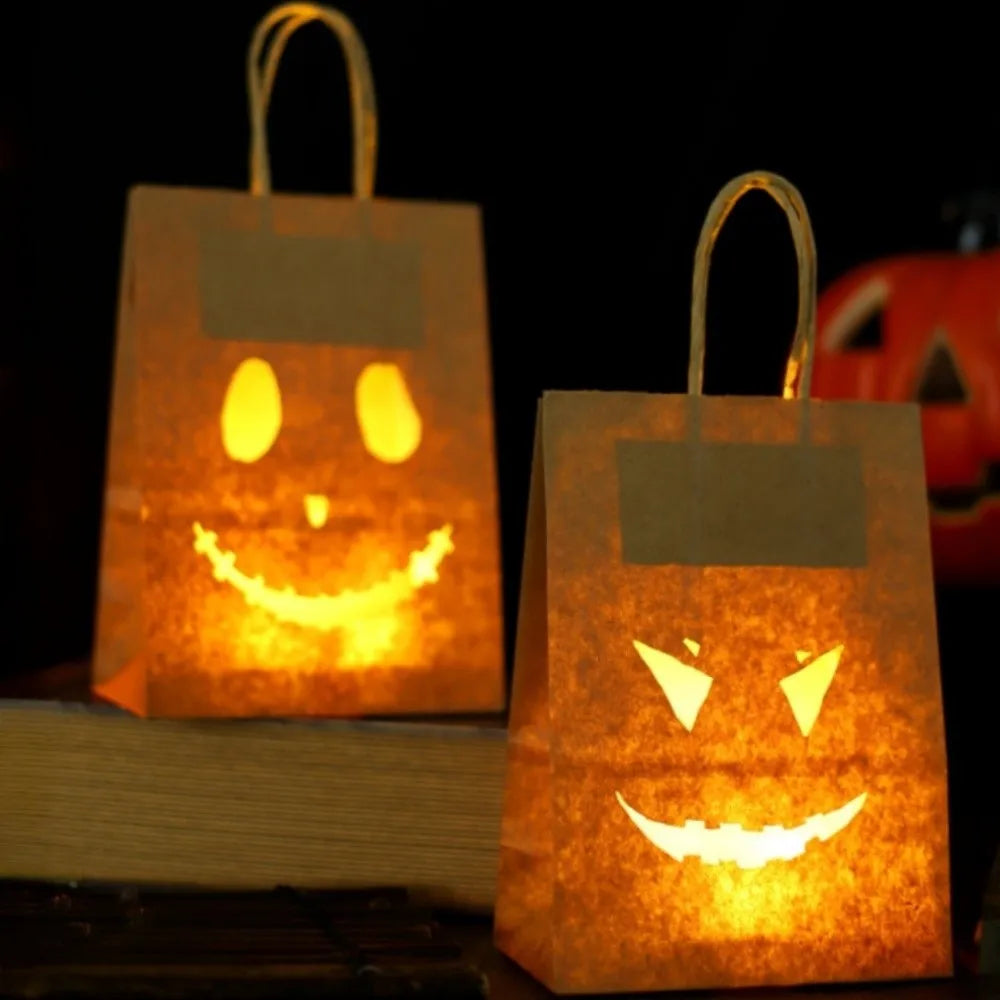 Sac en papier citrouille Halloween creux style aléatoire sac d'emballage lumineux