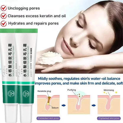 Crème rétrécissante pour les pores à l'acide salicylique, élimine les grands Pores, sérum, élimine les points noirs, répare l'acné, raffermissement, soins pour la peau, cosmétiques