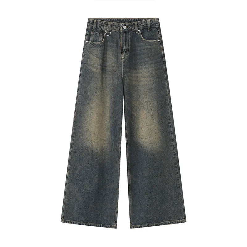 Pantalon en Denim d'Été pour Homme Jeans Masculin Bleu Délavé Vintage Droit Décontracté Vêtements pour Homme Pantalon Large Ample Nouvelle Mode