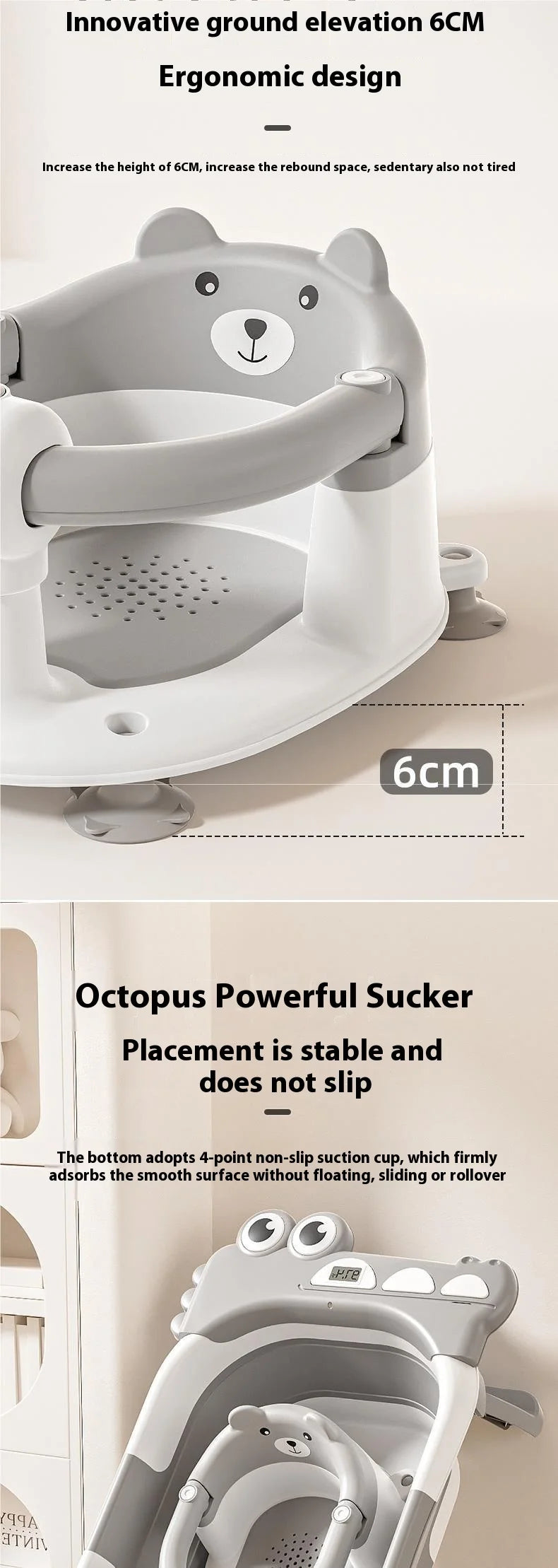 Sièges de bain pour bébé à usage domestique Artefact de bain pour bébé allongé sur un nouveau-né