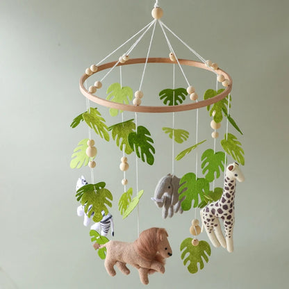 Hochet mobile pour berceau de bébé de 0 à 12 mois, motif animal de la forêt