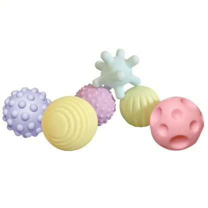 Lot de 6 balles sensorielles pour nouveau-né, jouet anti-stress  Balle de massage tactile pour bébés de 6 à 12 mois