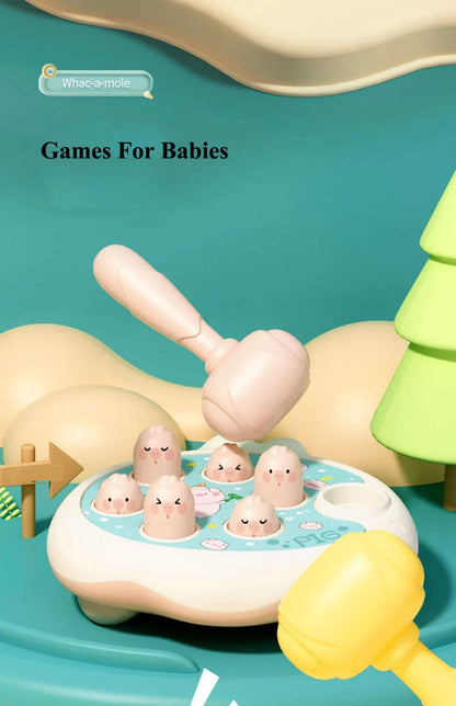 Jouet bébé Canard/Grenouille/Cochon, jeu d'apprentissage Montessori, puzzle éducatif cadeau pour tout-petit garçon/fille de 12 à 24 mois avec marteau