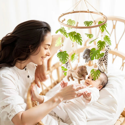 Hochet mobile pour berceau de bébé de 0 à 12 mois, motif animal de la forêt