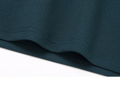 Nouveau t-shirt polo d'automne pour hommes, couleur unie, manches longues avec texture gaufrée