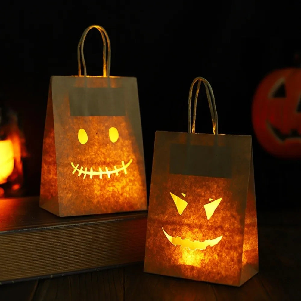 Sac en papier citrouille Halloween creux style aléatoire sac d'emballage lumineux