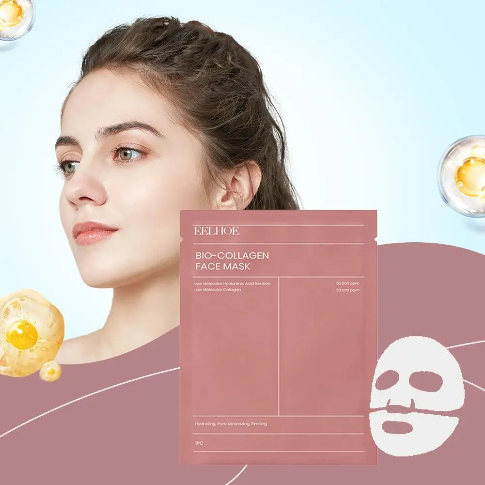 Masque Visage Bio au Collagène (1/5/10 pièces) - Resserre les Pores, Hydratation Profonde, Masque de Nuit Hydratant, Rafraîchissant et Éclaircissant pour le Soin du Visage