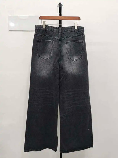 Pantalon en Denim d'Été pour Homme Jeans Masculin Bleu Délavé Vintage Droit Décontracté Vêtements pour Homme Pantalon Large Ample Nouvelle Mode