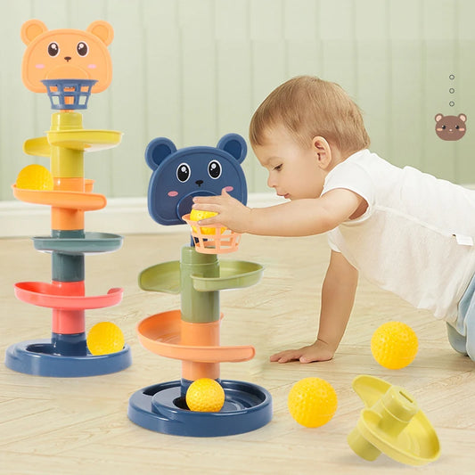 Jouets Montessori pour bébé de 0 à 12, 24 et 36 mois, piste roulante, balle...