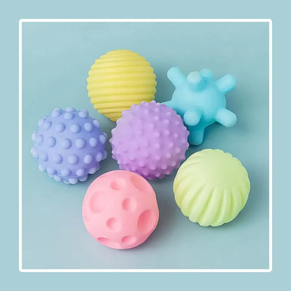 Lot de 6 balles sensorielles pour nouveau-né, jouet anti-stress  Balle de massage tactile pour bébés de 6 à 12 mois