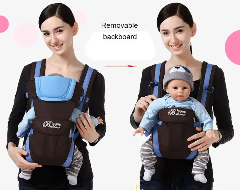 Baby Sling Carrier, 4-in-1 Ergonomic Baby Backpack Carrier, Easily Adjustable Baby Carrier Newborn to Toddler