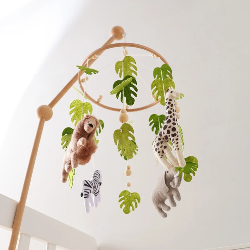 Hochet mobile pour berceau de bébé de 0 à 12 mois, motif animal de la forêt