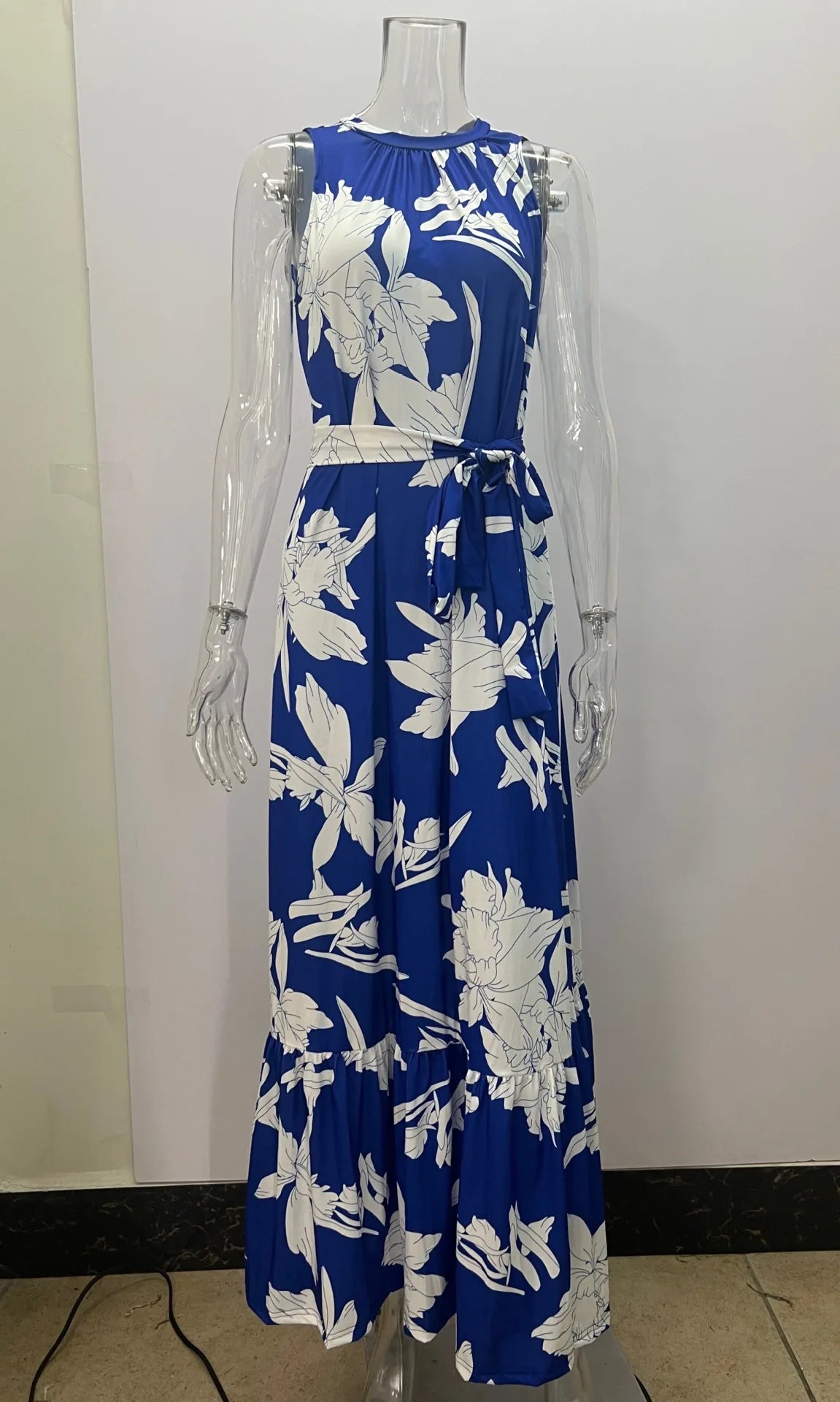 2025 Robes longues élégantes à imprimé floral pour femmes Printemps Été