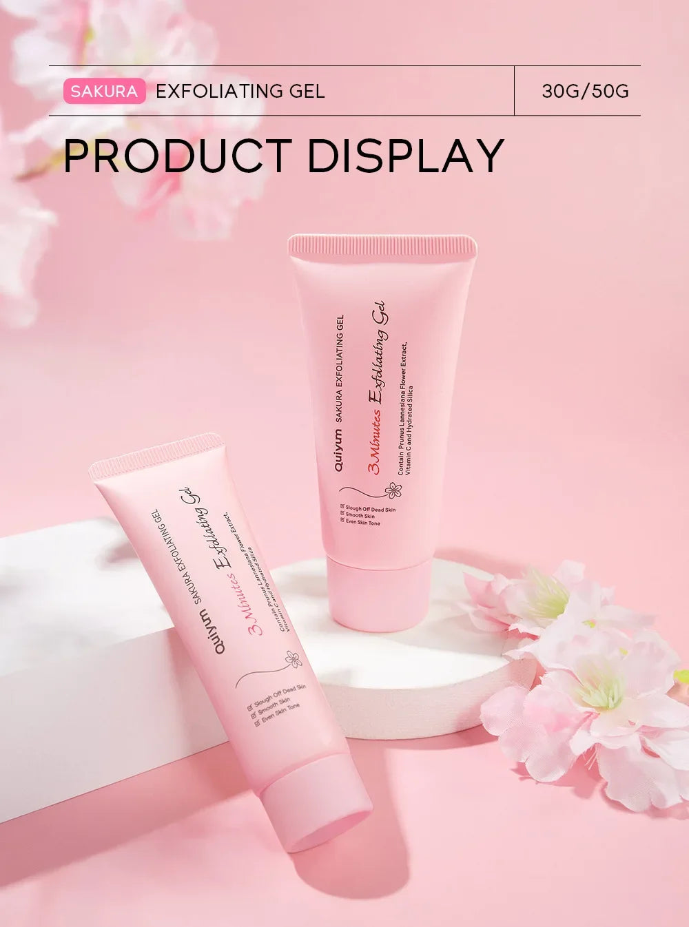 Sakura exfoliant Peeling Gel gommage pour le visage hydratant nourrissant réparation gommages crème pour le visage beauté soins de la peau