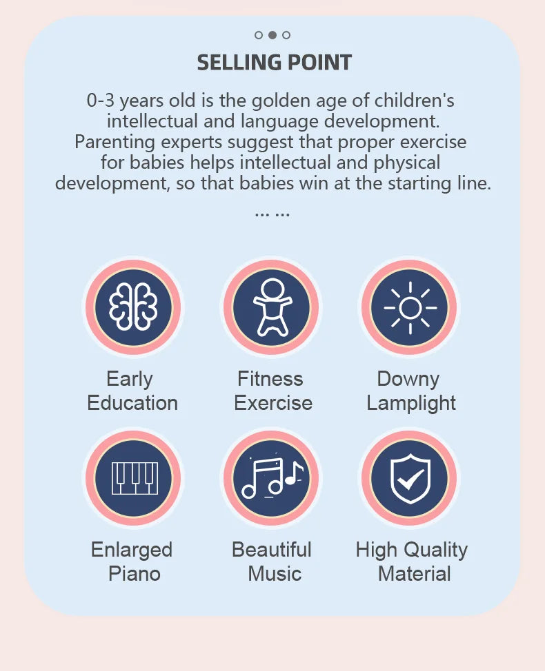 Support de fitness pour bébé, jeu musical, salle de sport, jouets d'activité, piano pour nouveau-né, rampant…