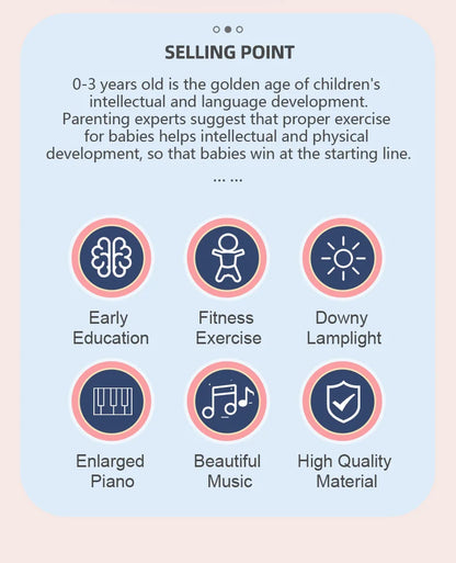 Support de fitness pour bébé, jeu musical, salle de sport, jouets d'activité, piano pour nouveau-né, rampant…