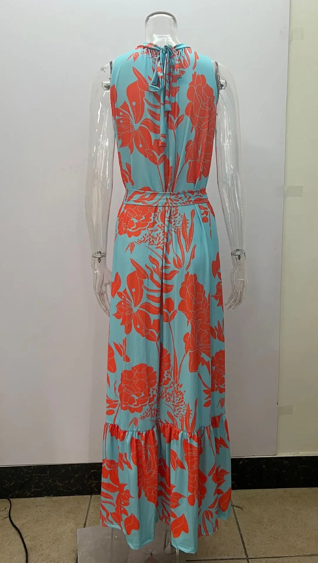 2025 Robes longues élégantes à imprimé floral pour femmes Printemps Été